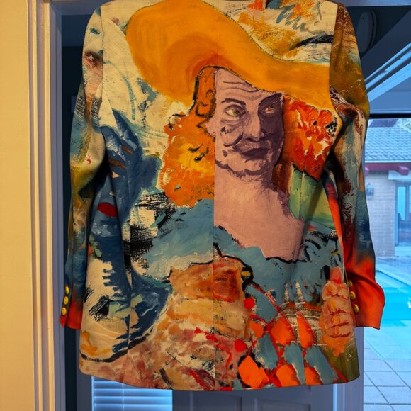 Alice + Olivia x KidSuper Painted Portrait Blazer | Limited Edition Art Jacket - Picture 2 of 4